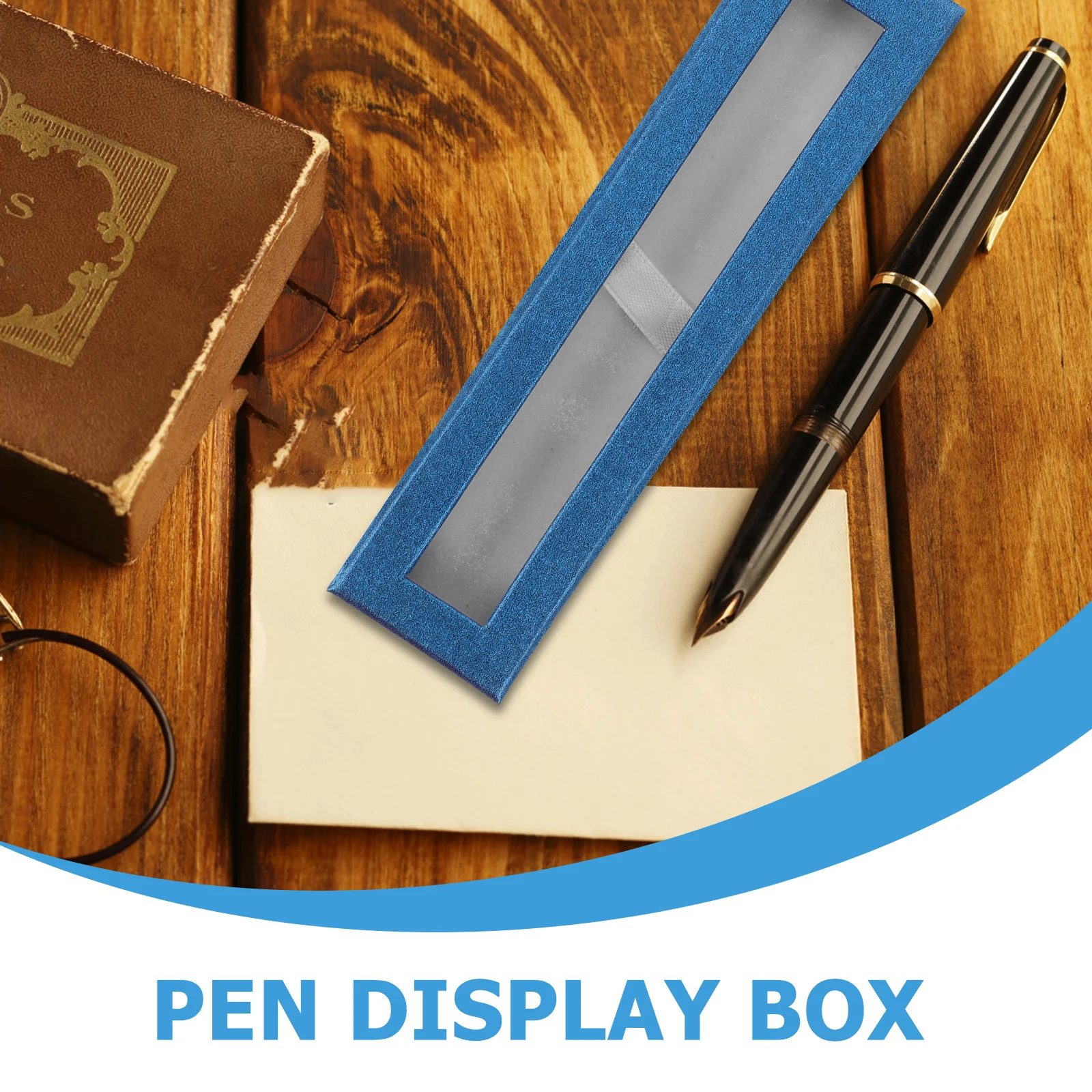 

5Pcs Pen Case Paper Material Clear Window Portable Pencil Box Organizer Display Holder Gift Packing Suitable for Pen Ballpoint