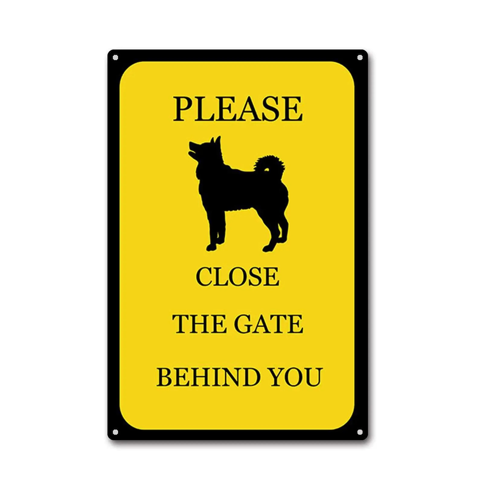 Tin Sign Warning Sign Please Close The Gate Behind You Husky Activity Sign Room Man Cave Art Decorations Metal Sign Wall Decor T