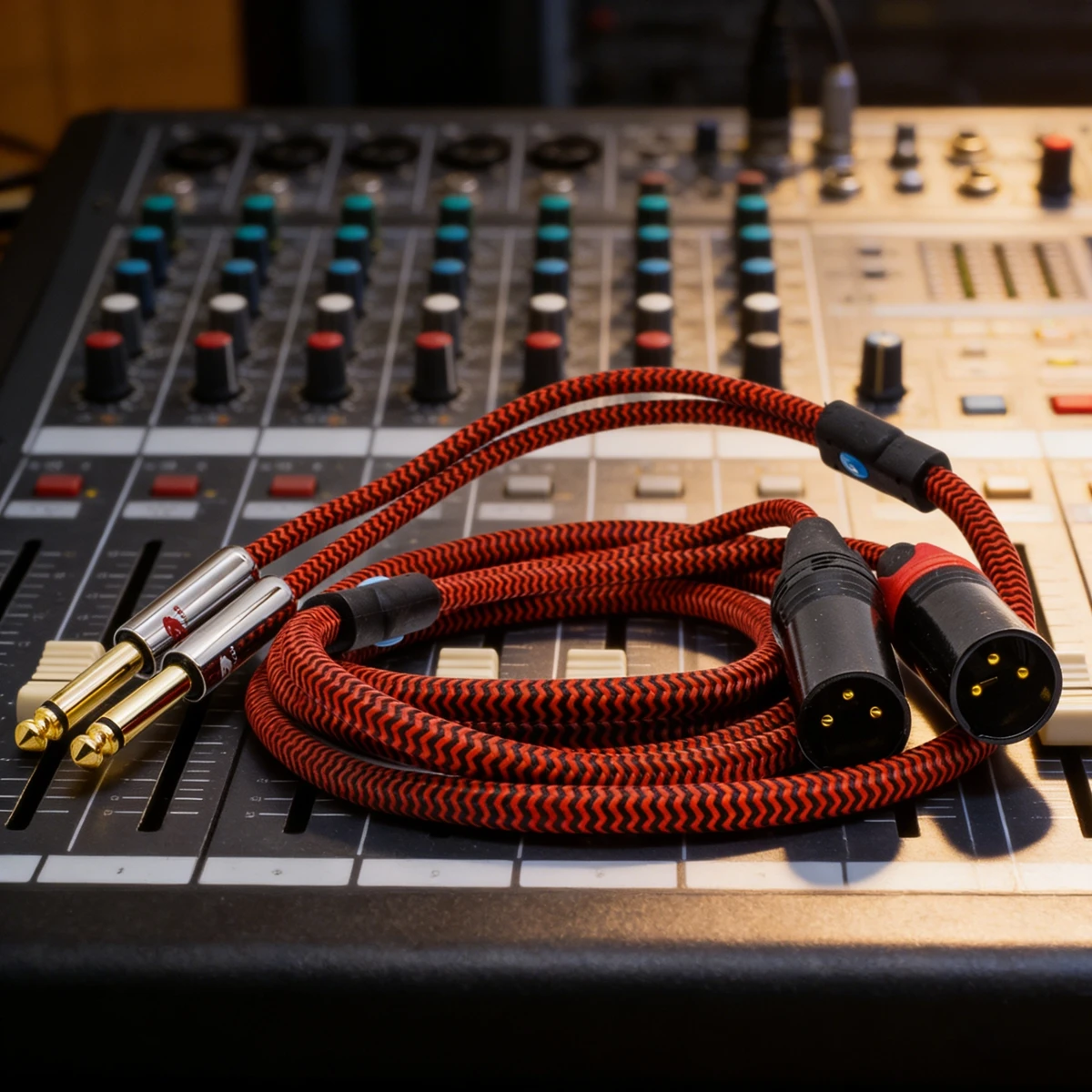 Premium Audio Cable Dual 6.35mm to Dual XLR for AMP Mixer Console 2*XLR to 2*1/4\