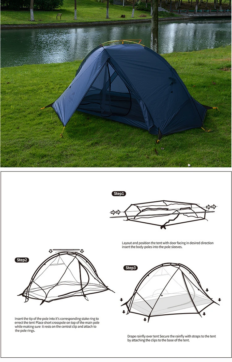 Naturehike Tagar Campingzelt, ultraleicht, 4000 mm, wasserdicht, Überdachungszelte, 1–2 Personen, schneller Aufbau, Outdoor-Rucksack, Fahrradzelt – Detail 11