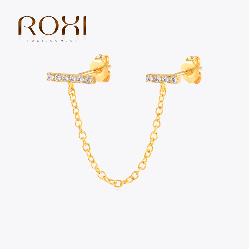 ROXI Zircon Stone Clover Hoop Earrings for Women 925 Sterling Silver Circle Star Moon Earrings Jewelry Pendientes Plata 925 Aros