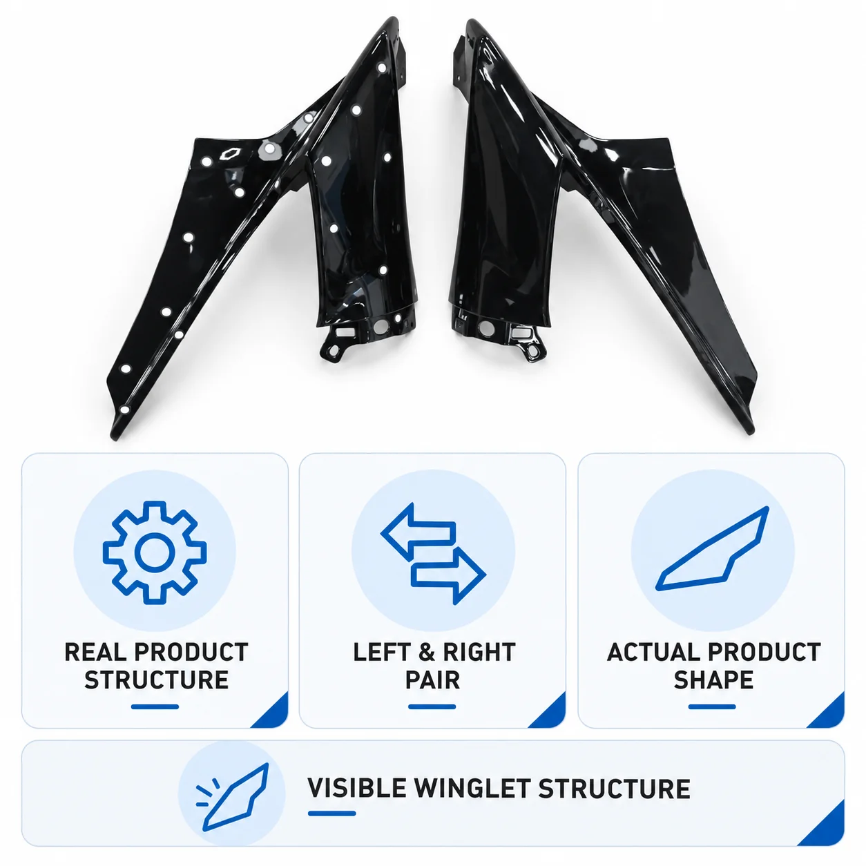 Front Fairing Winglets Ailerons Dry Carbon Fiber Side Aero Wings Body for Yamaha R9 YZF-R9 2026 Motorcycle Accessories Parts