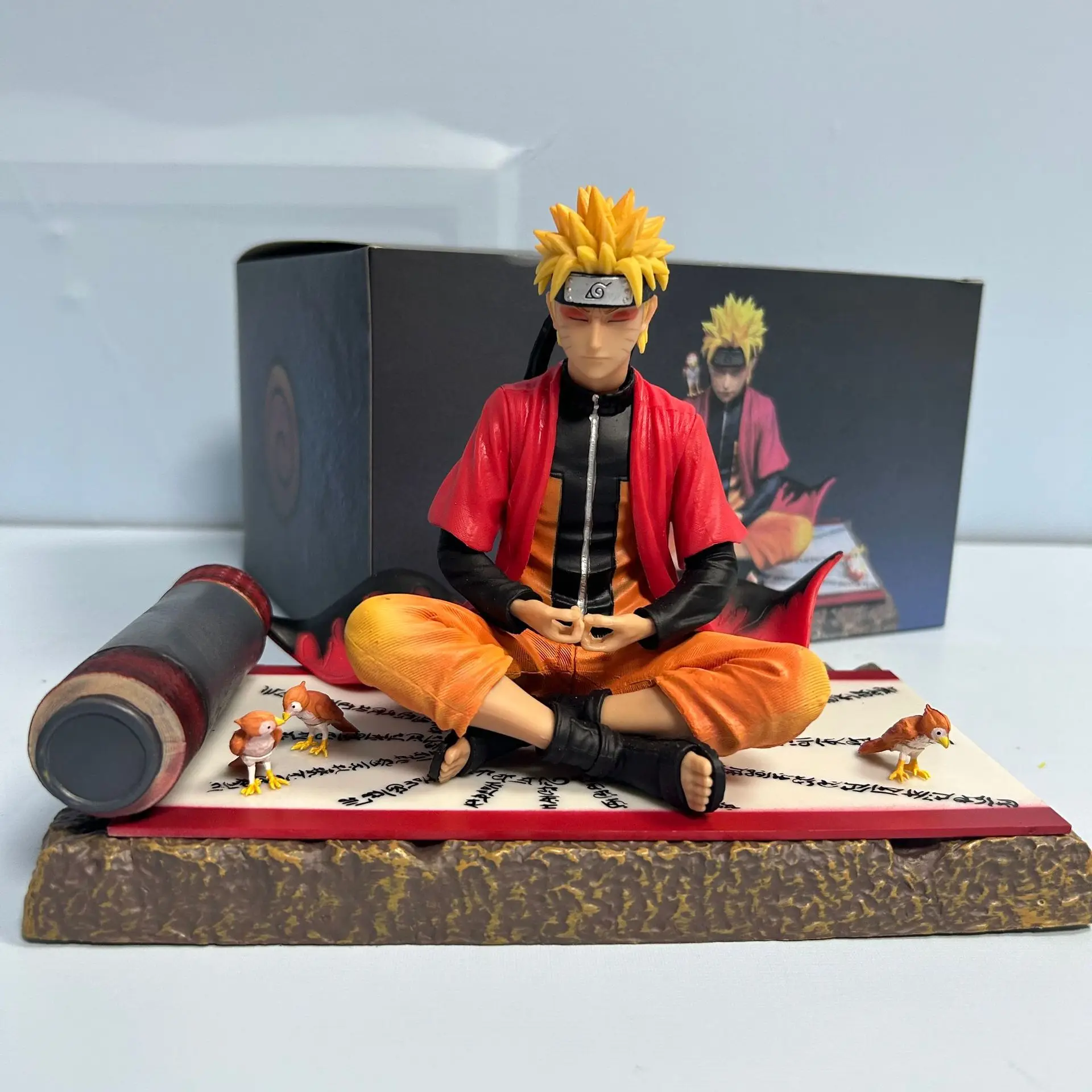 Figura Decorativa de Naruto Shippuden para Escritorio - Pose Sentada Wave 01, Modelo Coleccionable de Anime Naruto de la Serie Shadow Ninja