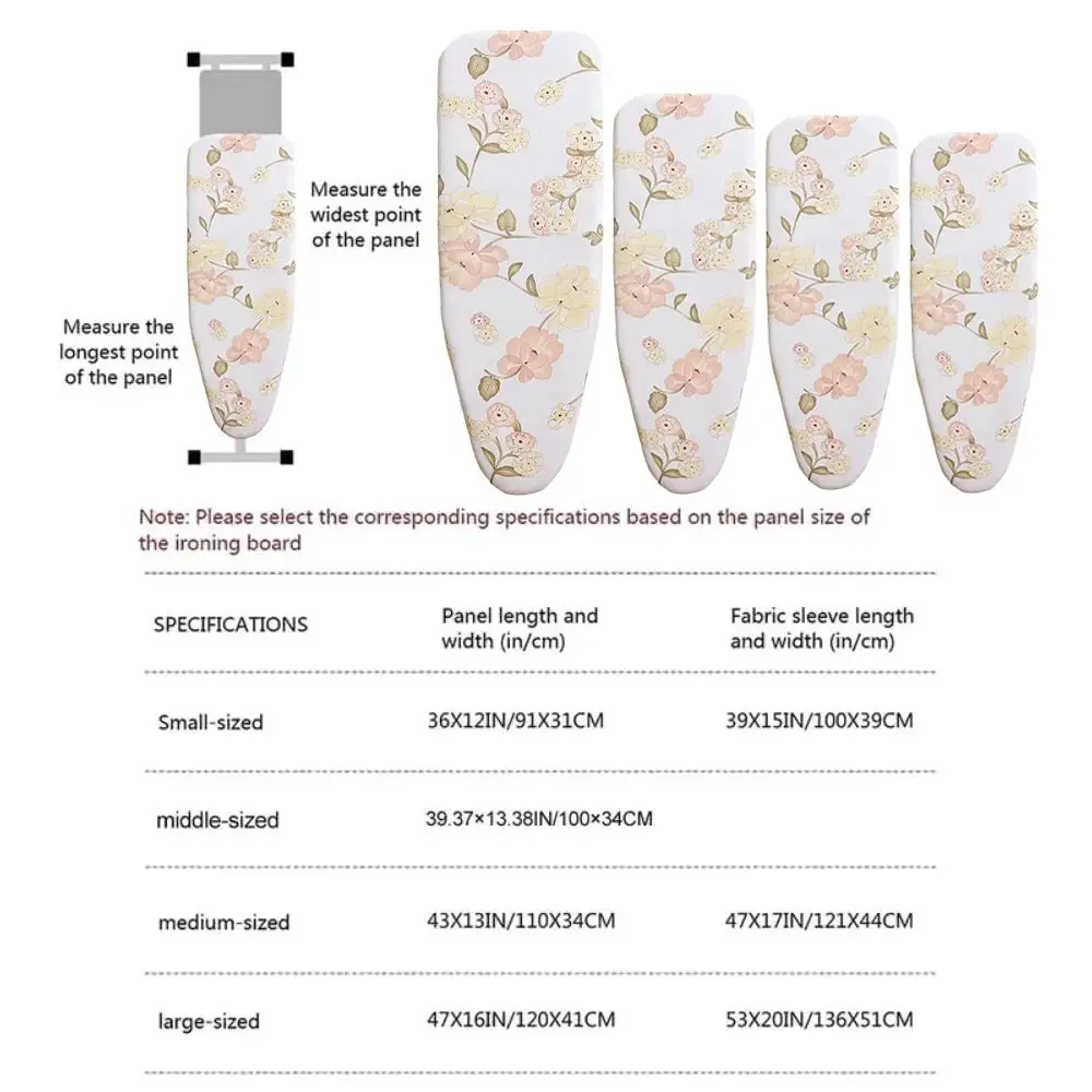 Durable Ironing Board Cloth New Heavy Heat Resistant Thickened Ironing Board Cover Pad Universal Laundry Supplies Printed Padded