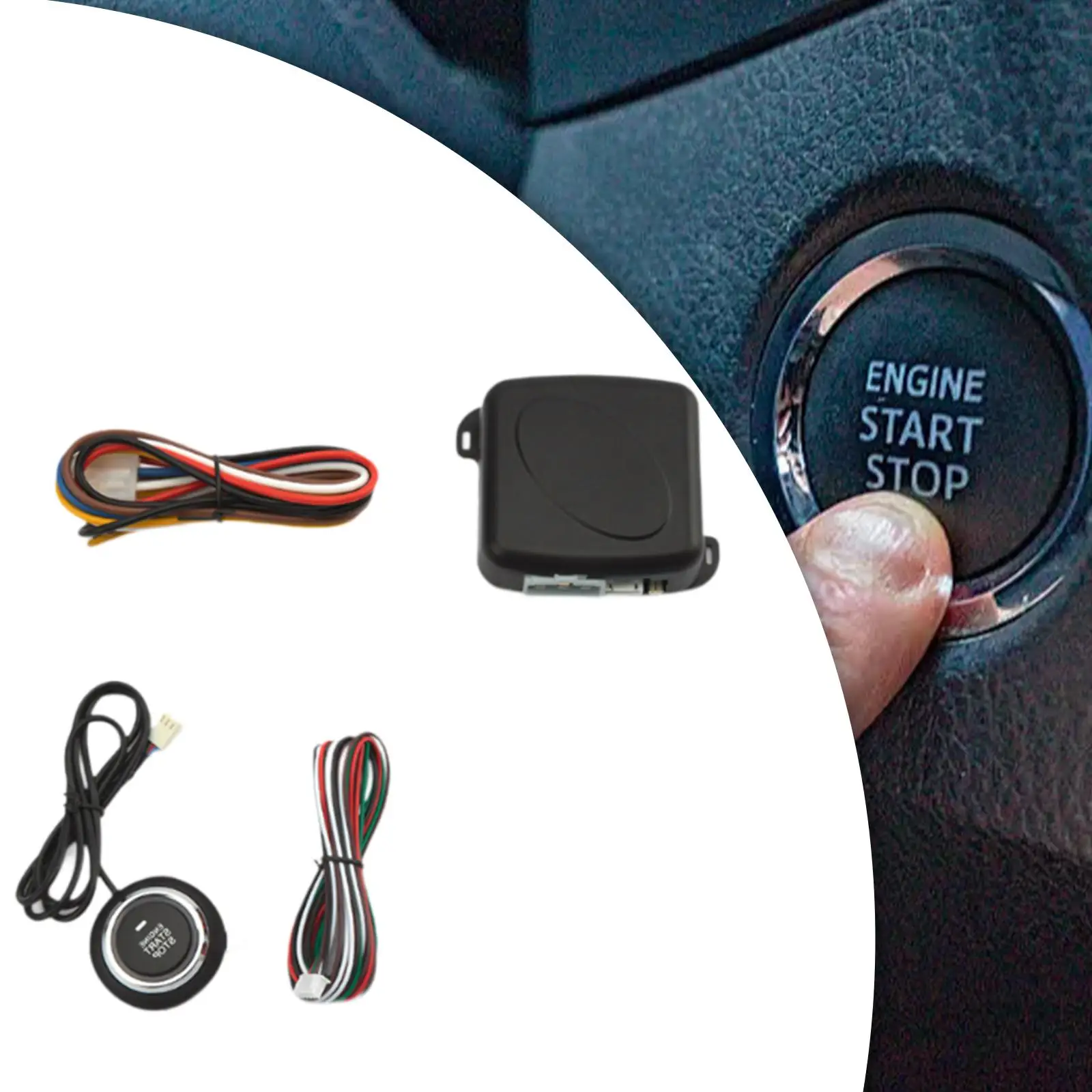 

Car Keyless Entry Push Start Stop Button Kit Professional Easily Install Spare Parts Lightweight 12V Start Ignition Accessories