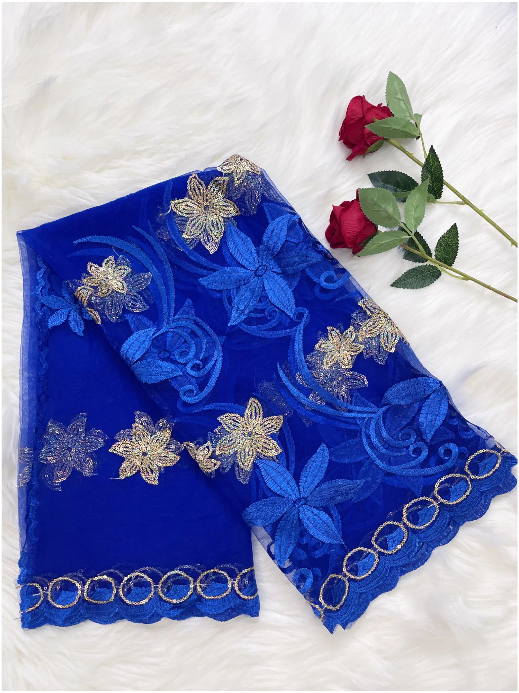 New Sequins Embroidered Muslim Women\'s Big Scarf Hijab Turban African Headscarf Islam Prayer Daily Shawls Beatiful Diamonds