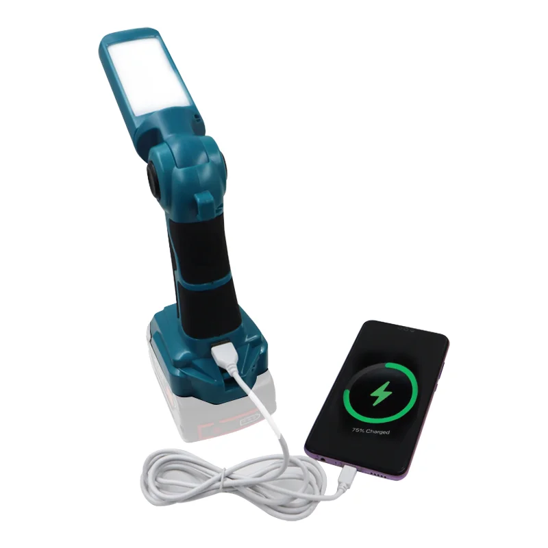 Imagem -04 - Portátil Led Luz de Advertência Luz Trabalho Iluminação ao ar Livre para Makita Bosch Milwaukee Dewalt Ferramentas Elétricas 18v Bateria Lítio 12w