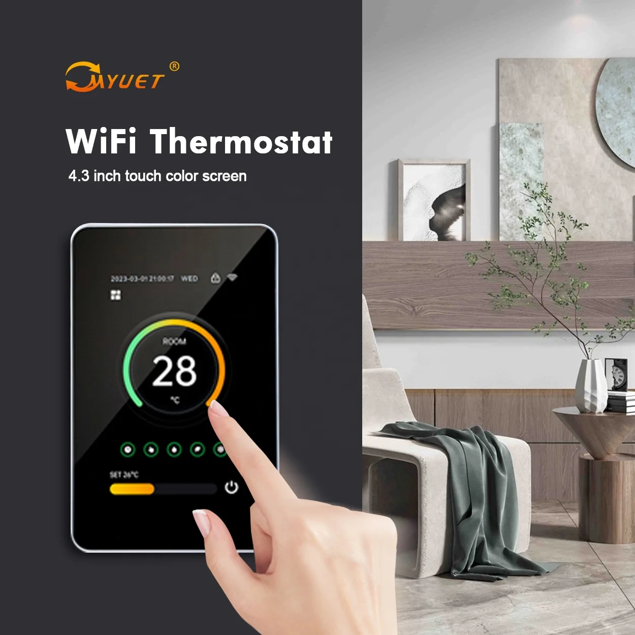 2026 Intelligent LCD Programmable Home Temperature Controller Room Floor Heating Smart WIFI Thermostat