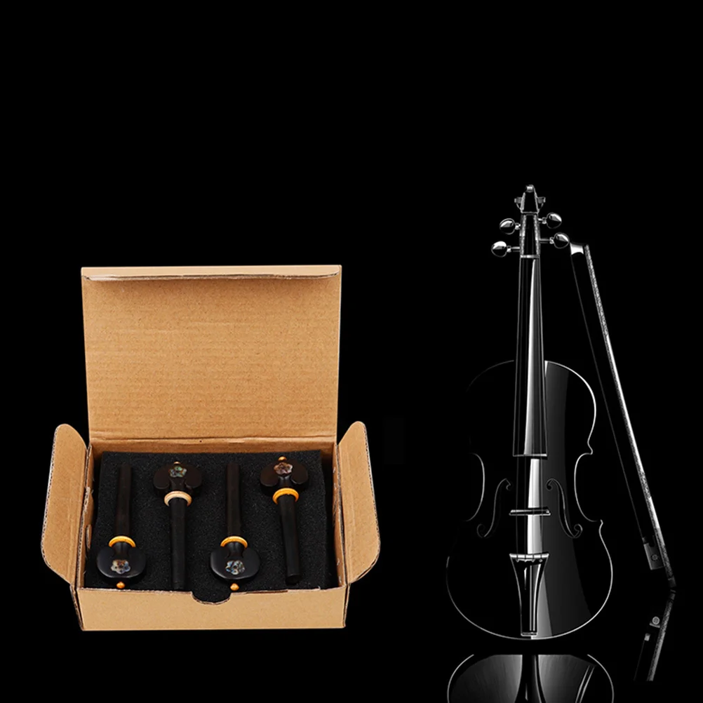 

4pcs Violin Tuning Pegs Wood Material Smooth Hard To Break Replacement For Rusty Broken String Shaft 3/4 4/4 Violin Accessories