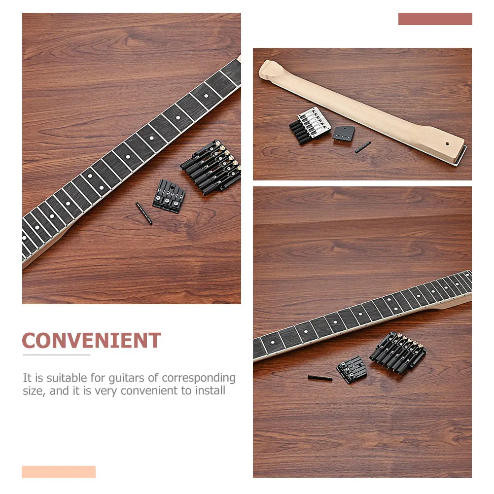 

Wooden Guitar Neck Headless Unfinished Durable Smooth Fingerboard Easy to Carry 1Set Headless Guitar Neck Wood Finger Plate