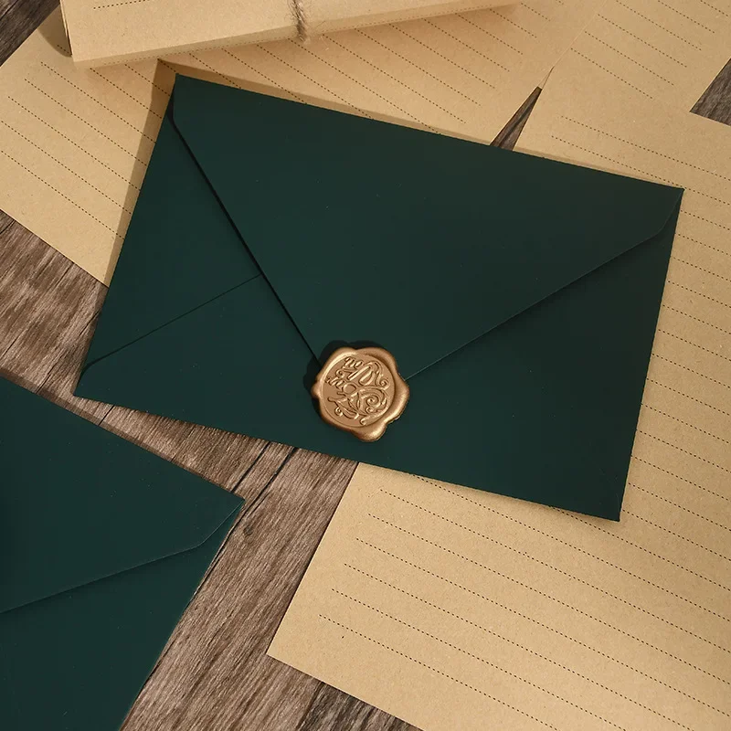 30pcs/lot Green Envelope High-grade 250g Paper Small Business Supplies Stationery Envelopes for Wedding Invitations Postcards