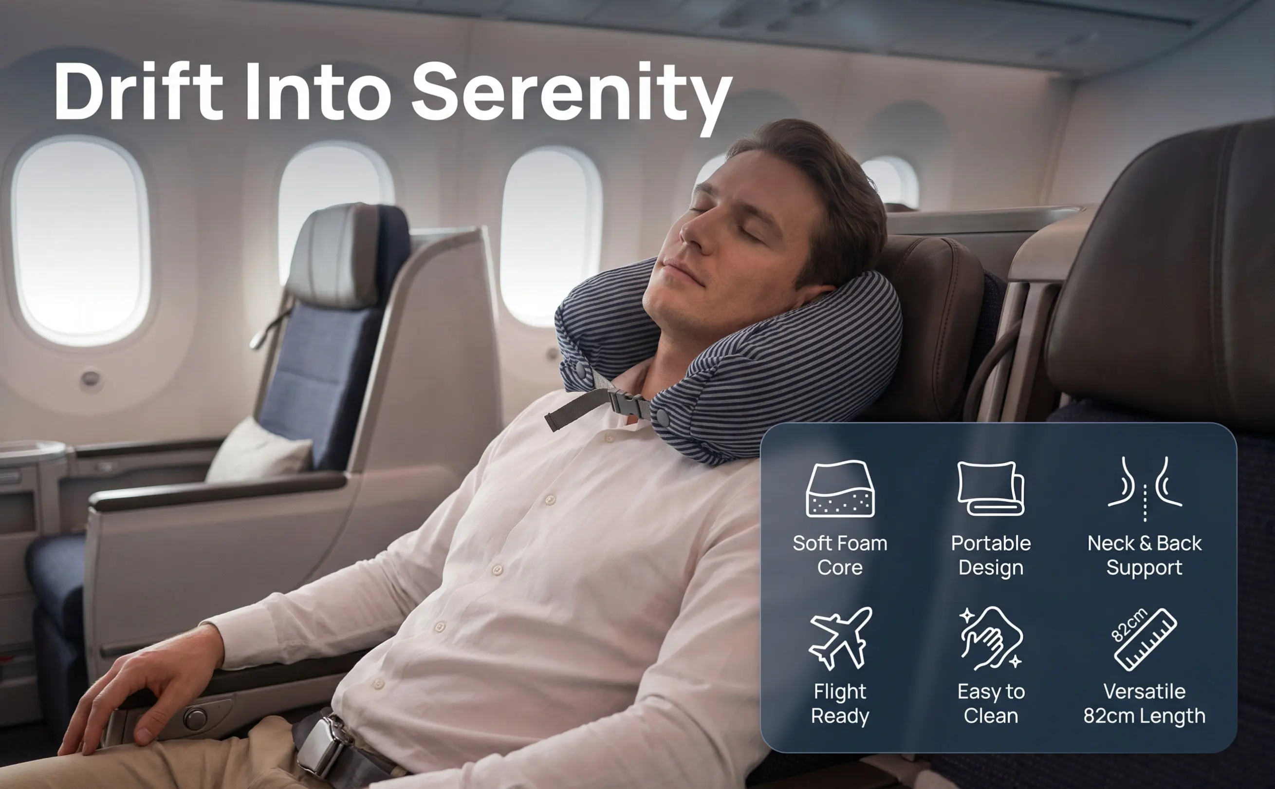 U-Shaped Memory Foam Neck Pillow for Travel, Plane, Car, Office – Soft Support Sleep Cushion