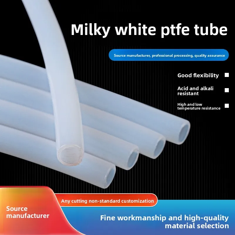 

White PTFE Tube Hose Corrosion Resistant High Temperature Fluoropolymer Pipe