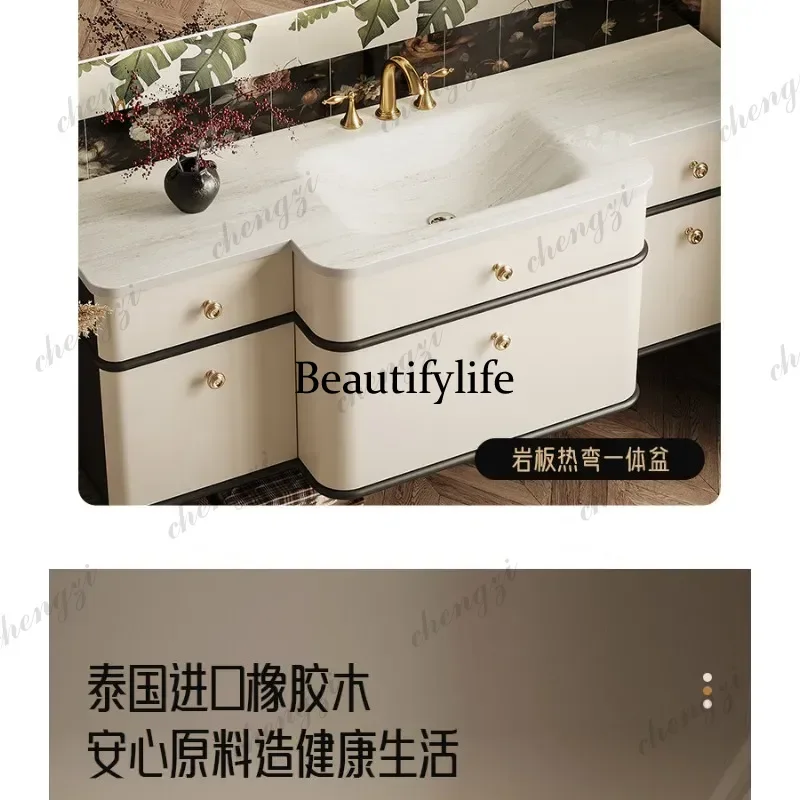 Wall Mounted Bathroom Vanity Cabinet For Household Waterproof Space Saving Bathroom Storage Cabinet For Daily Home Use  A17