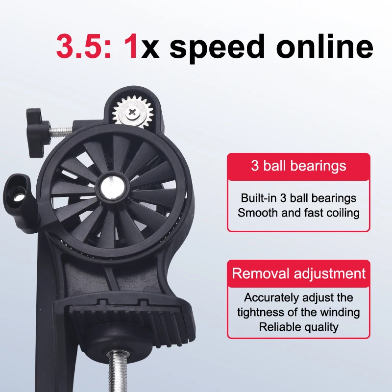 

Outdoor Adjustable Fishing Line Winder Table Clamp Non-slip Fishing Line Spooler Reciprocating Fishing Wire Winding Reclaimer