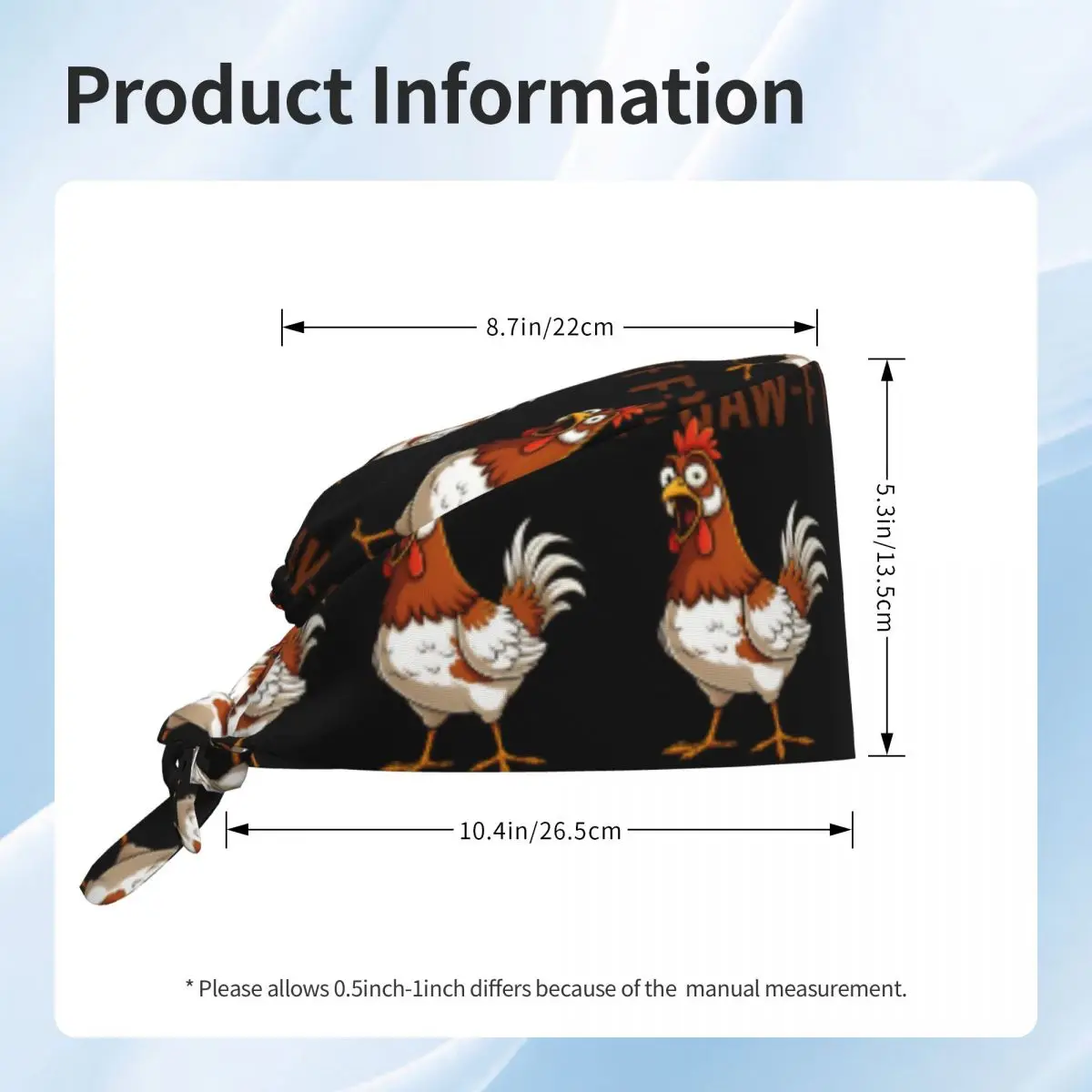 Arbeits-Peelings-Mütze, F Caw, F-Huhn, Stillmütze für Männer und Frauen, Arbeitsmütze zum Binden, weiche, bequeme, grafische medizinische Mütze