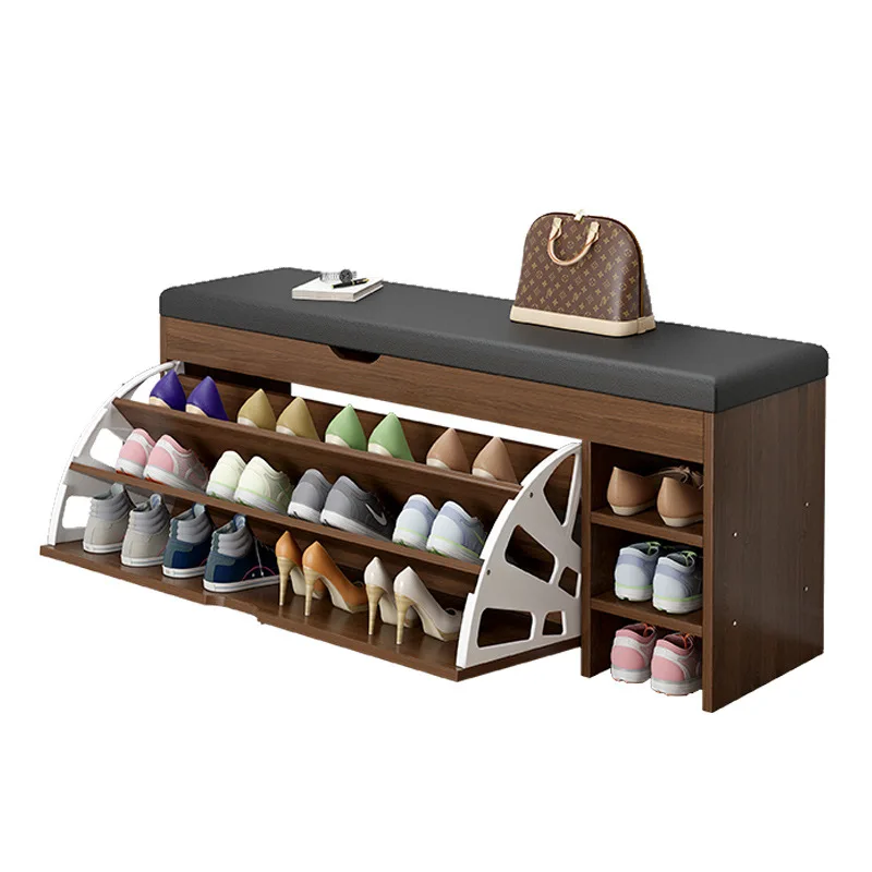 

Tipping bucket shoe changing stool household door shoe cabinet, seated shoe stool entry stool Internet celebrity home soft bag s