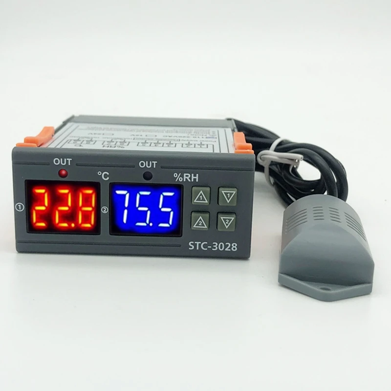 Digital Thermostat Hygrostat Temperature Humidity Control STC 3028 AC 110V 220V Hygrometer Incubator Controller