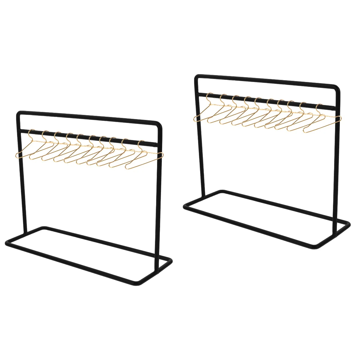 2 Sets Mini Hanger Clothes Hangers Supplies Clothing Rack Bib Closet Miniature Iron Furniture Garment