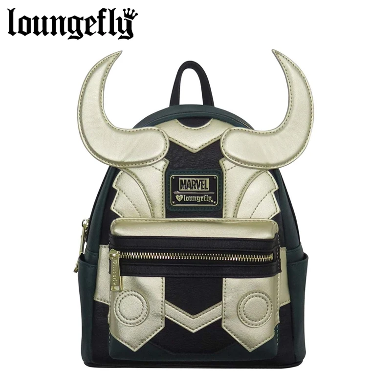 

Loungefly Marvel Loki Cosplay Faux Leather Womens Double Strap Shoulder Bag Purse Mini Backpack