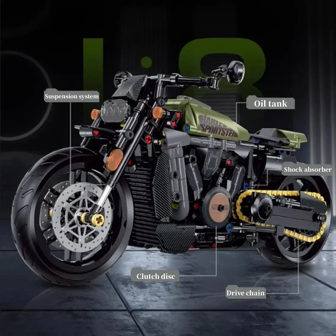 ตัวต่อรถมอเตอร์ไซค์ฮาคินัง เล่อหลง ของเล่นเด็ก เป็นของขวัญวันเกิด วันคริสต์มาส หรือวันขอบคุณพระเจ้าสำหรับเด็ก