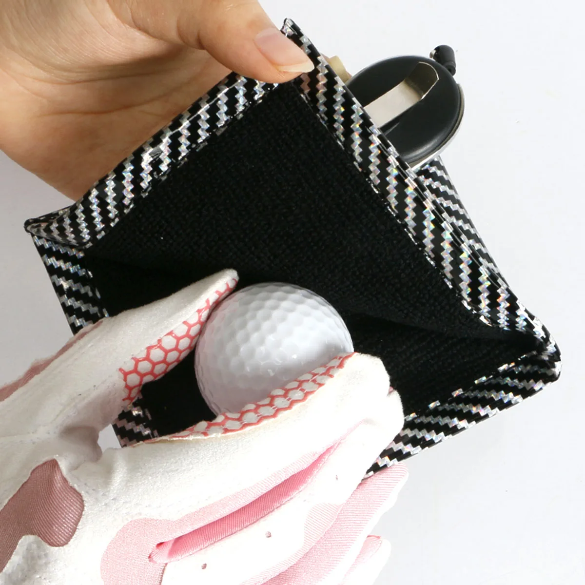 Wieża golfowa piłka golfowa klubowy środek czyszczący piłka golfowa ręcznik do czyszczenia kwadrat Mini z zwijany brelok klamrą PU wodoodporny