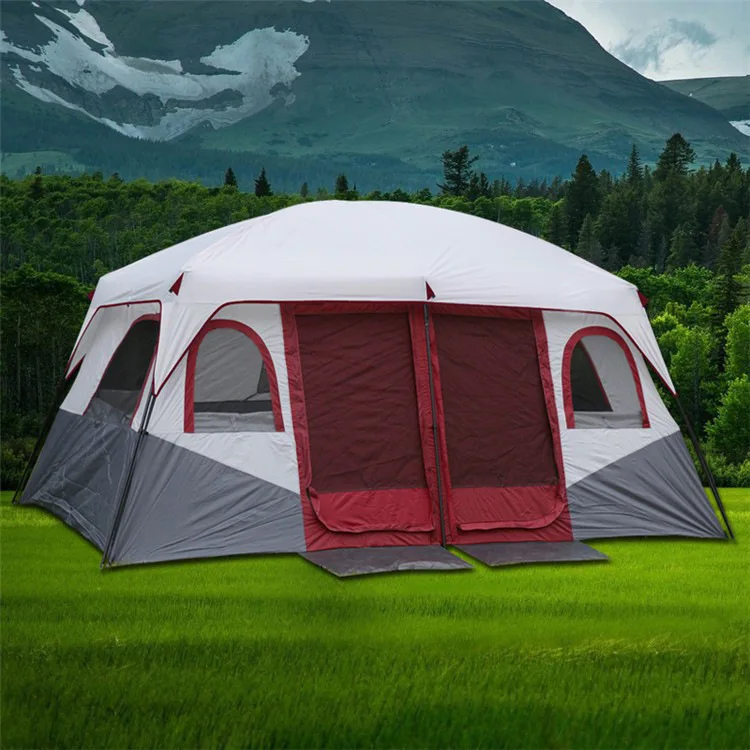 Outdoor new two-bedroom one-living room tent outdoor camping 6 people, 8 , 10 , 12 , two bedrooms