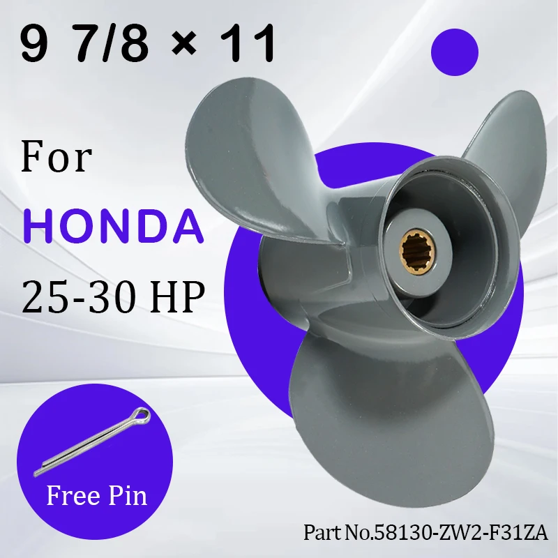 

58130-ZW2-F31ZA Marine Propeller 9 7/8 * 11 For Honda 25 30 hp Aluminum Alloy Screw boat accessories Outboard Motor