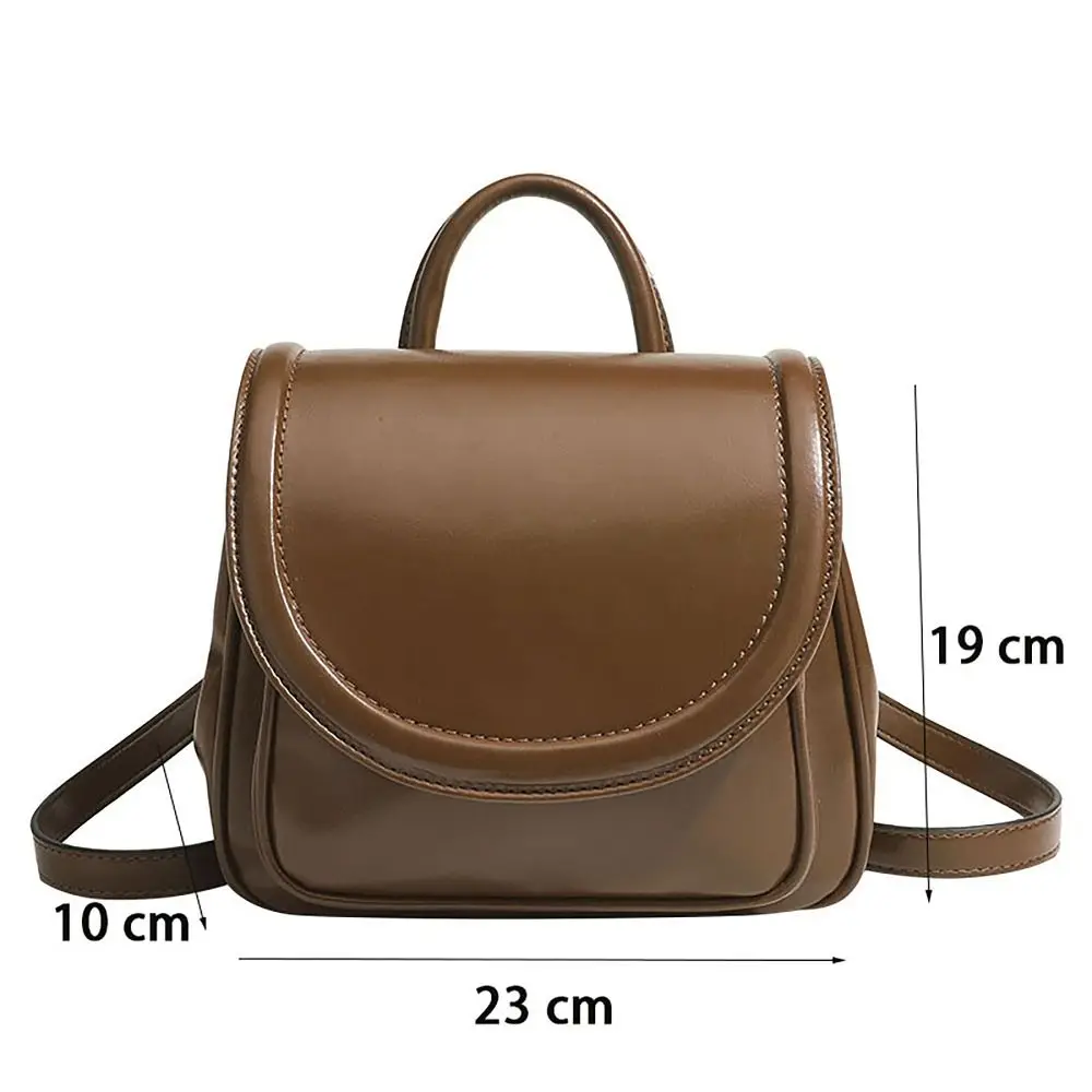 High Quality Black Brown Shoulders Bag Waterproof Adjustable Strap Handbag PU Large Capacity Backpack Women