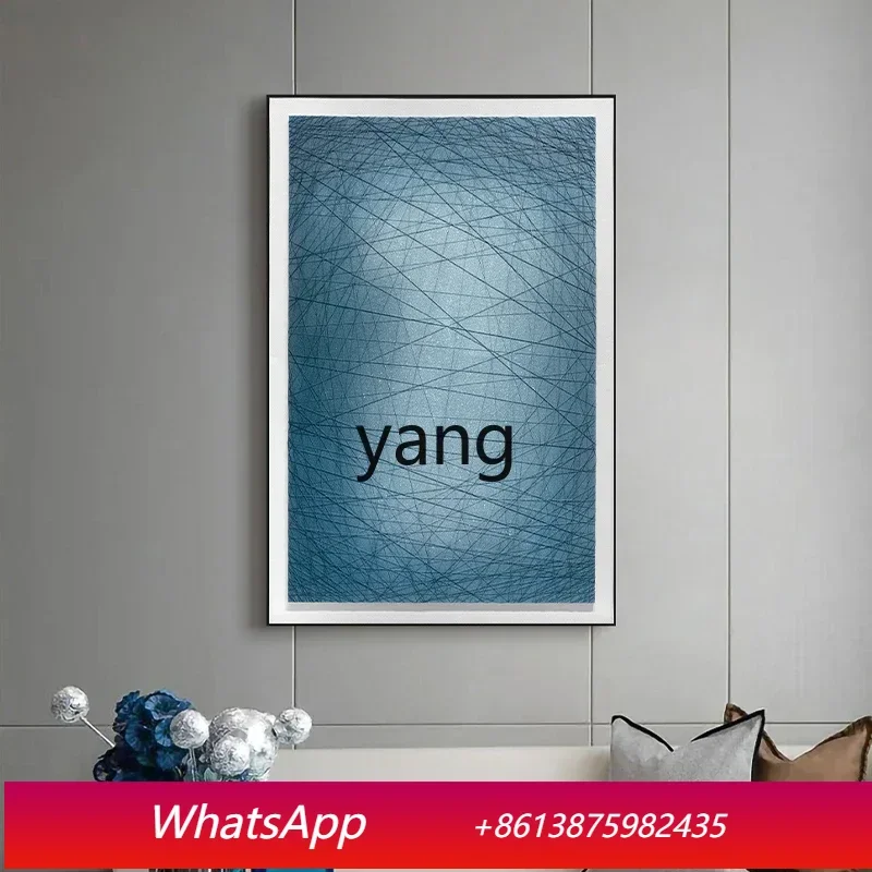 CX modern living room decorative painting wire drawing craft hand-painted dining room aisle entrance bedroom hanging painting