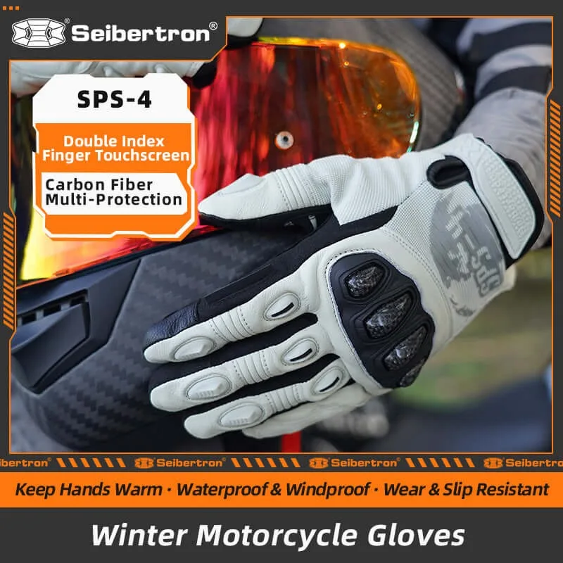 

Seibertron SPS-4 Winter Riding Gloves Cold Weather Motorcycle Gloves Rainproof Riding with Touchscreen Warm Gauntlet for Adult