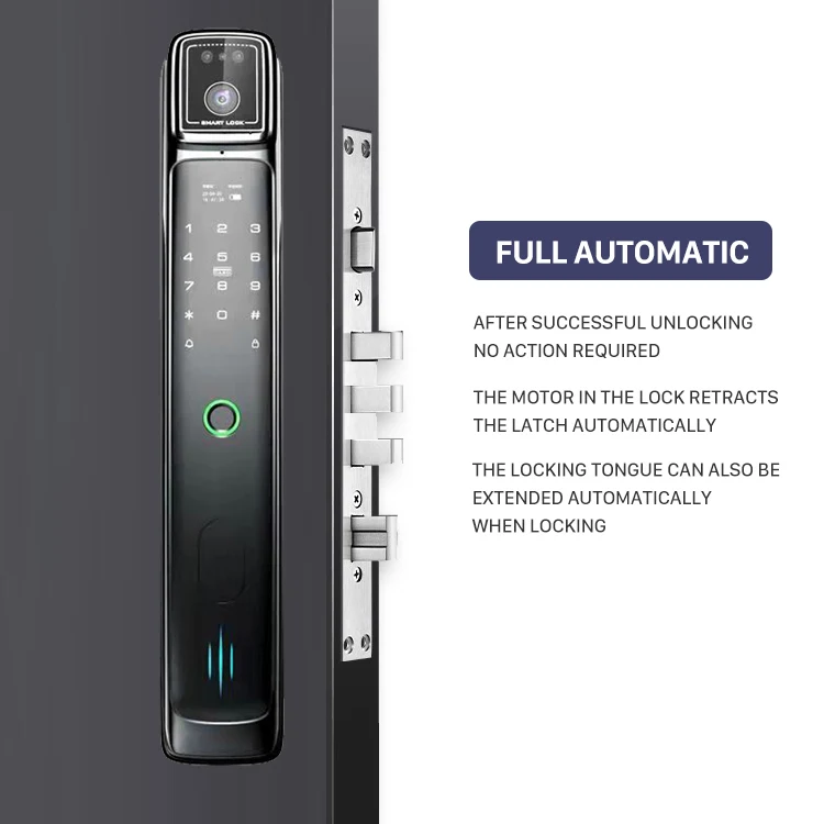 3D Face Recognition Digital Smart Lock Fingerprint Password Card Key Automatic Unlock With Camera