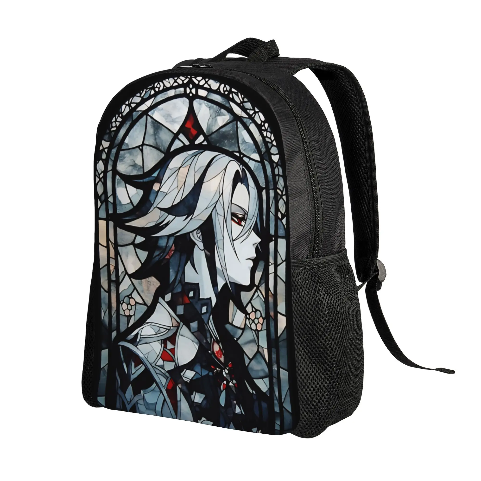 Stained Glass Arlecchino Anime Genshin Impact Backpack  Fashion Backpacks Female Outdoor Big School Bags High Quality Rucksack
