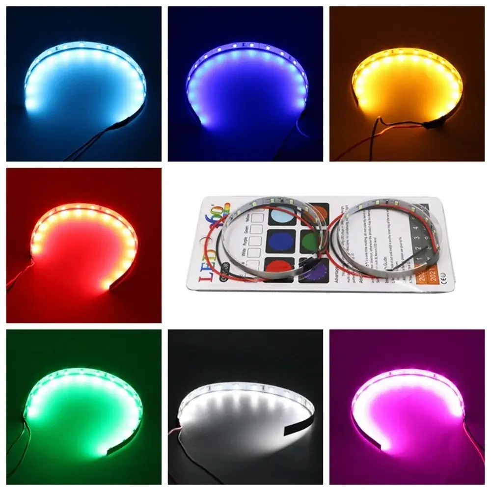 2Pcs/Set 360 Degree Car Motorcycle Headlights Super Bright Colorful Demon Devil Eyes Light 12V Modified Halo Rings