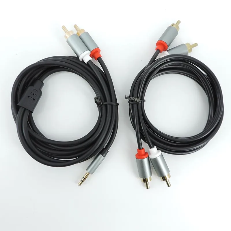 RCA Y Splitter Audio cable 3.5mm jack male 2RCV to 2rca male double lotus AUX RCA Jack For Amplifier Audio Home Wire J17