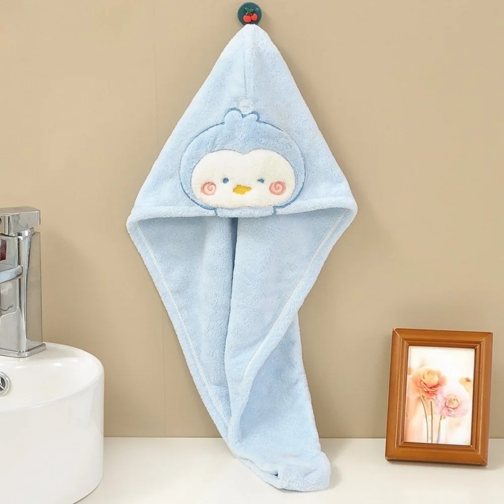 New Coral Fleece Drying Hair Cap Cute Rabbit Bear Frog 65x25 Hair Bath Towel Super Soft Anti Frizz Quick Drying Cap Bathroom Use