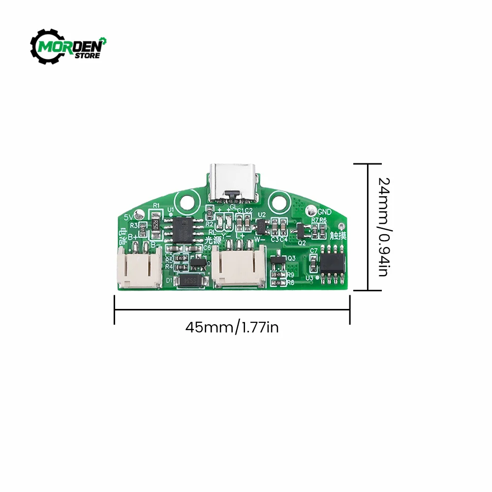 Ładowarka Kontrola zabezpieczenia baterii litowej LED Trójbiegowy moduł ochrony oczu TYPE-C Lampa dotykowa USB Tablica ściemniania światła