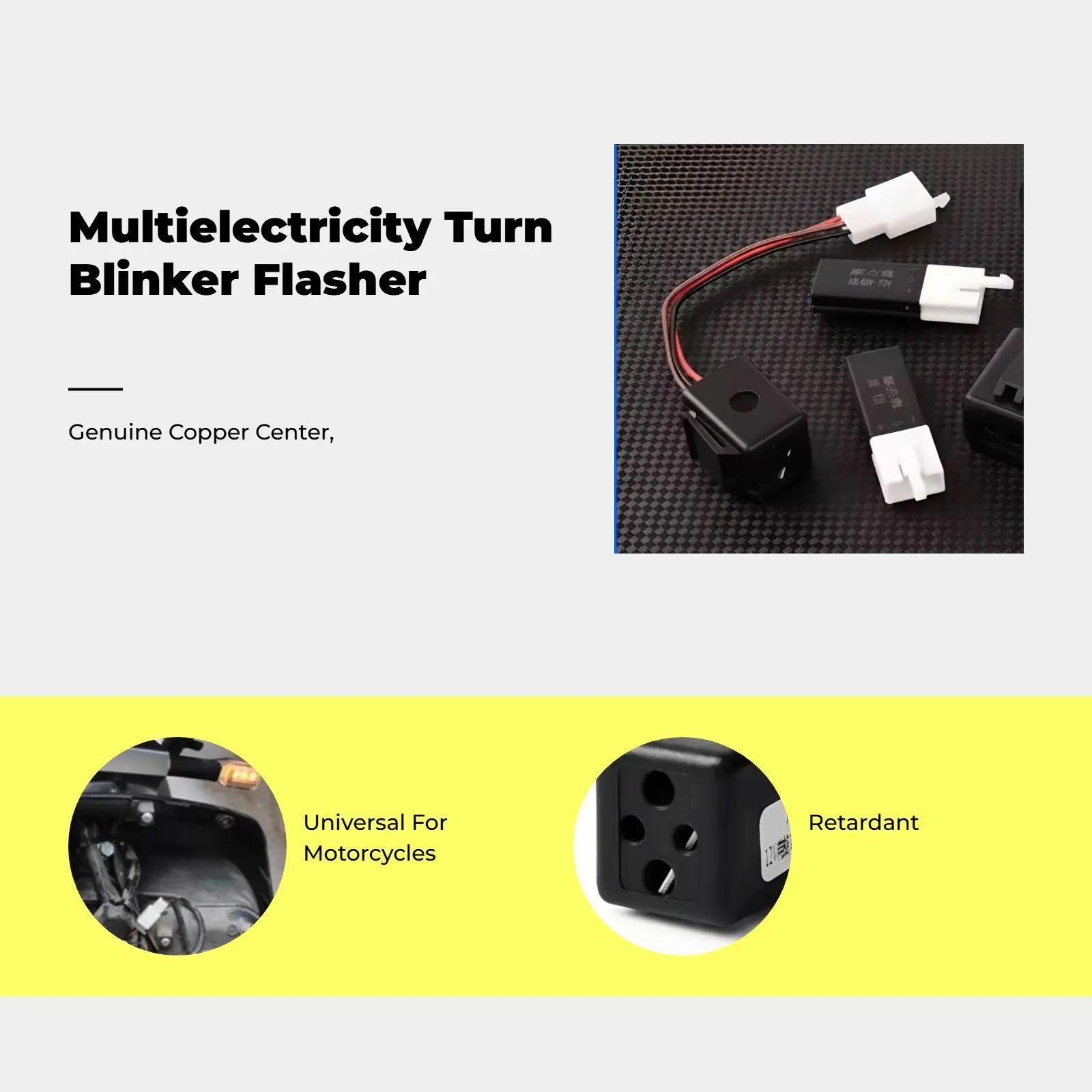 Led Turn Signal Flasher Relay Controller ABS Copper Durable Adjustable Alert Device for 12V 60V Motorcycle Electric Bike