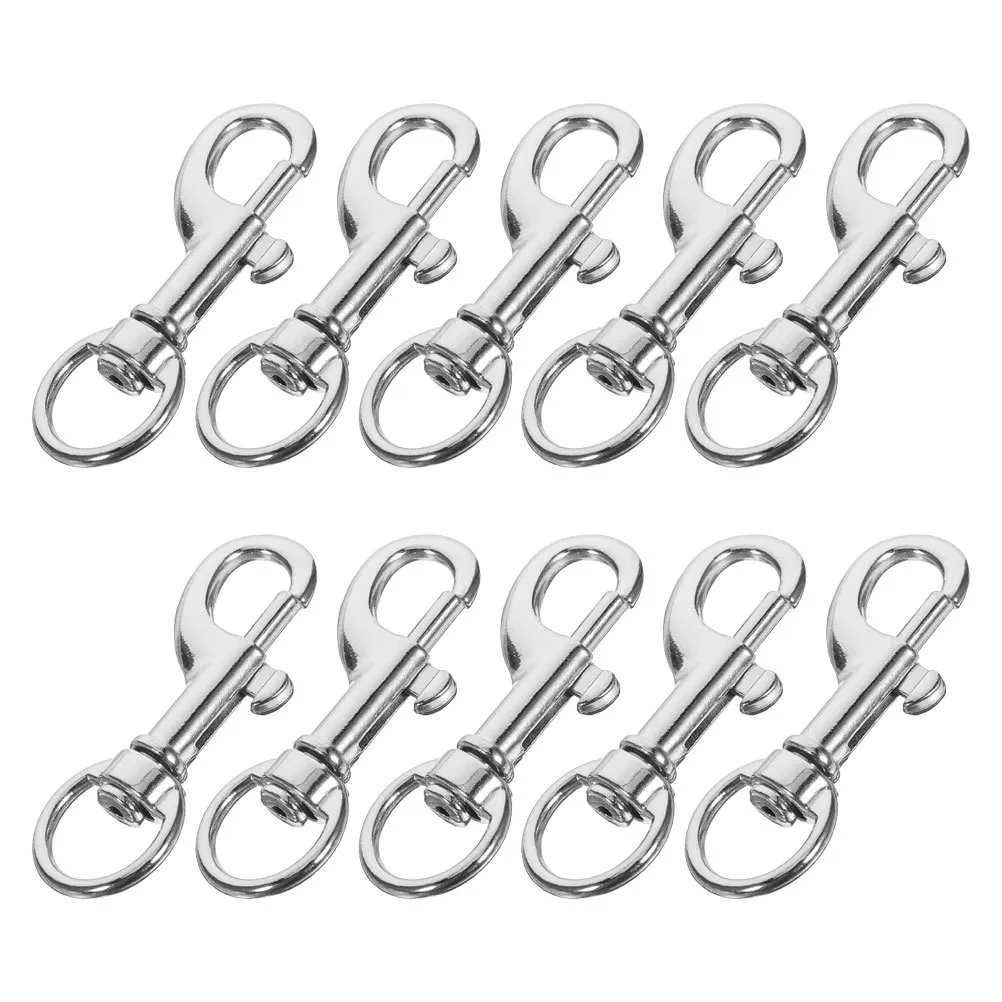 Clips para perros de acero inoxidable de alta resistencia, ganchos giratorios para mascotas, Clips para correa, cierre de llavero duradero con rotación de 360, 10 Uds.