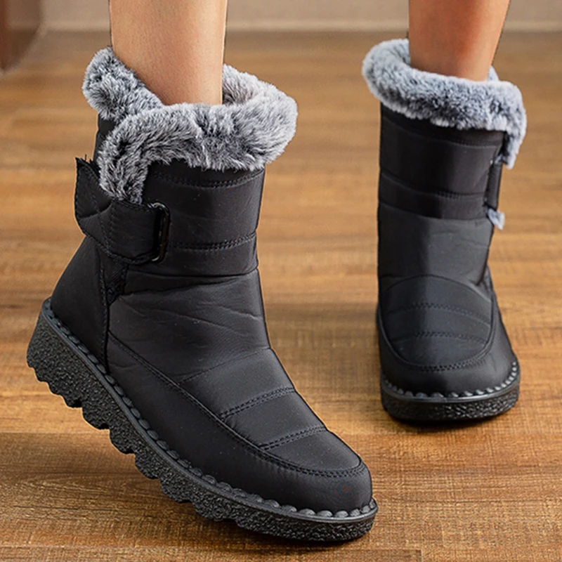 Śniegowce Kobieta Pluszowe Buty Kobieta Wodoodporne Botki Damskie Plus Size Botki za kostkę 2025 Trend Botas Mujer Zimowe Buty Damskie