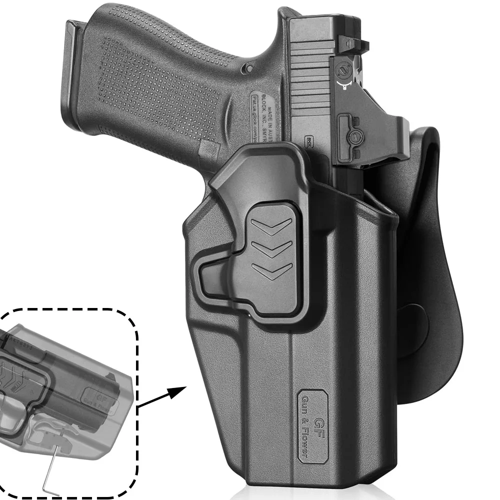 Image of OWB-Holster für Glock 43 43X 48 (MOS- und Rail-Versionen), passt auch für G43X MOS, Level II Retention Outside Waistband Holster, für Rechtshänder