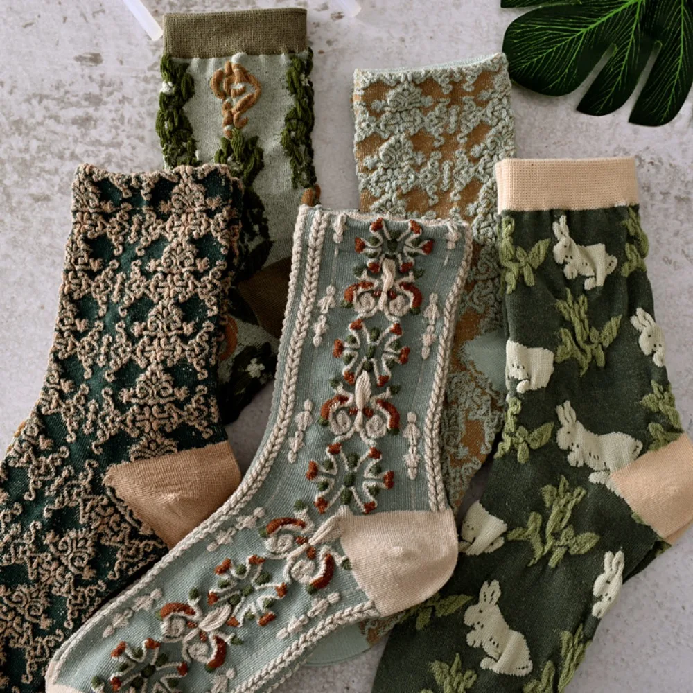 

Warm Embroidery Harajuku Cotton Lolita Socks Korean Style Socks Girls Jacquard Socks Middle Tube Hosiery College Style Hosiery