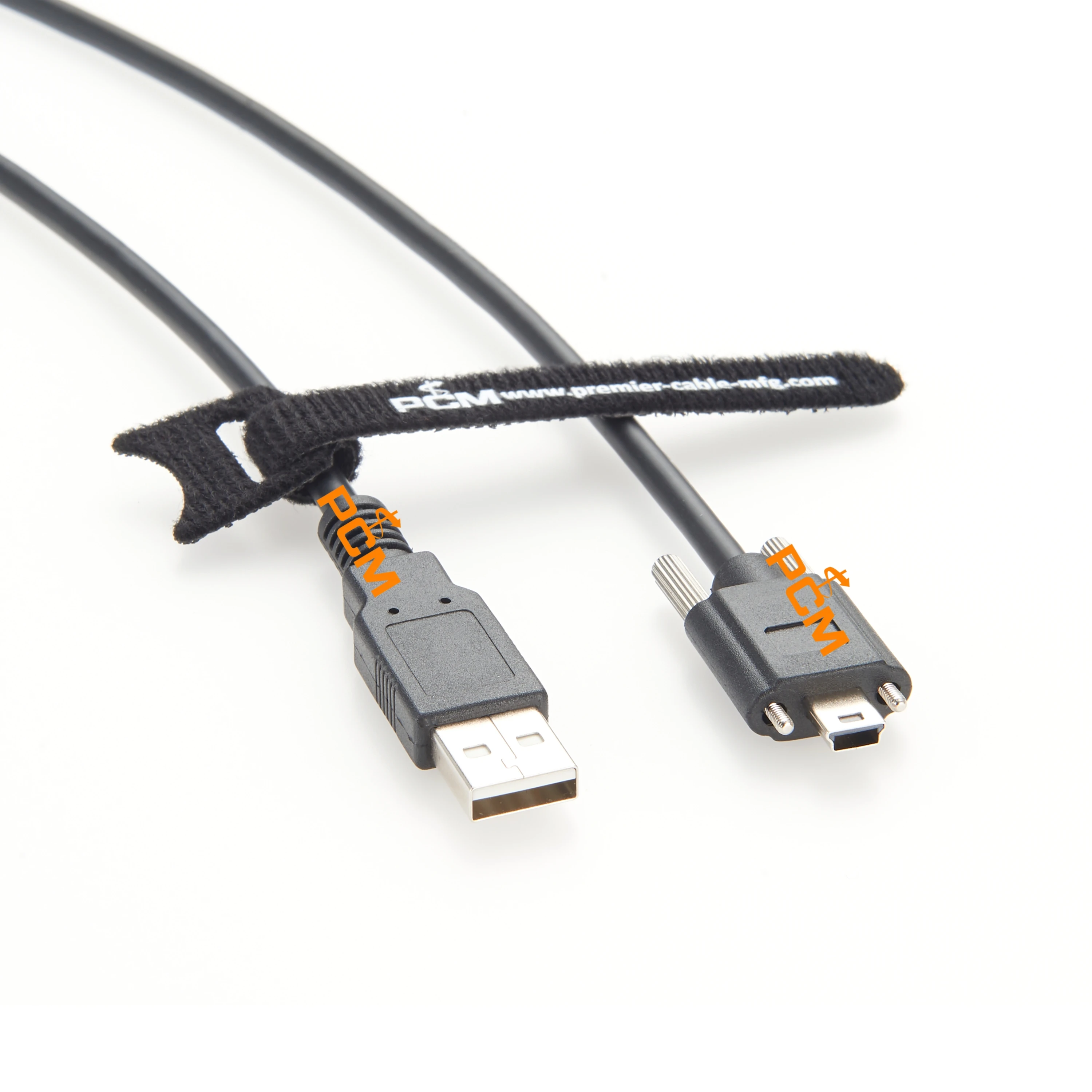 USB 2.0 A Type Male to Mini-B 5-Pin Male Extension Camera Cable USB2.0 AM/MiniB Data Charger Cord 1.5M 3M with Locking Screws