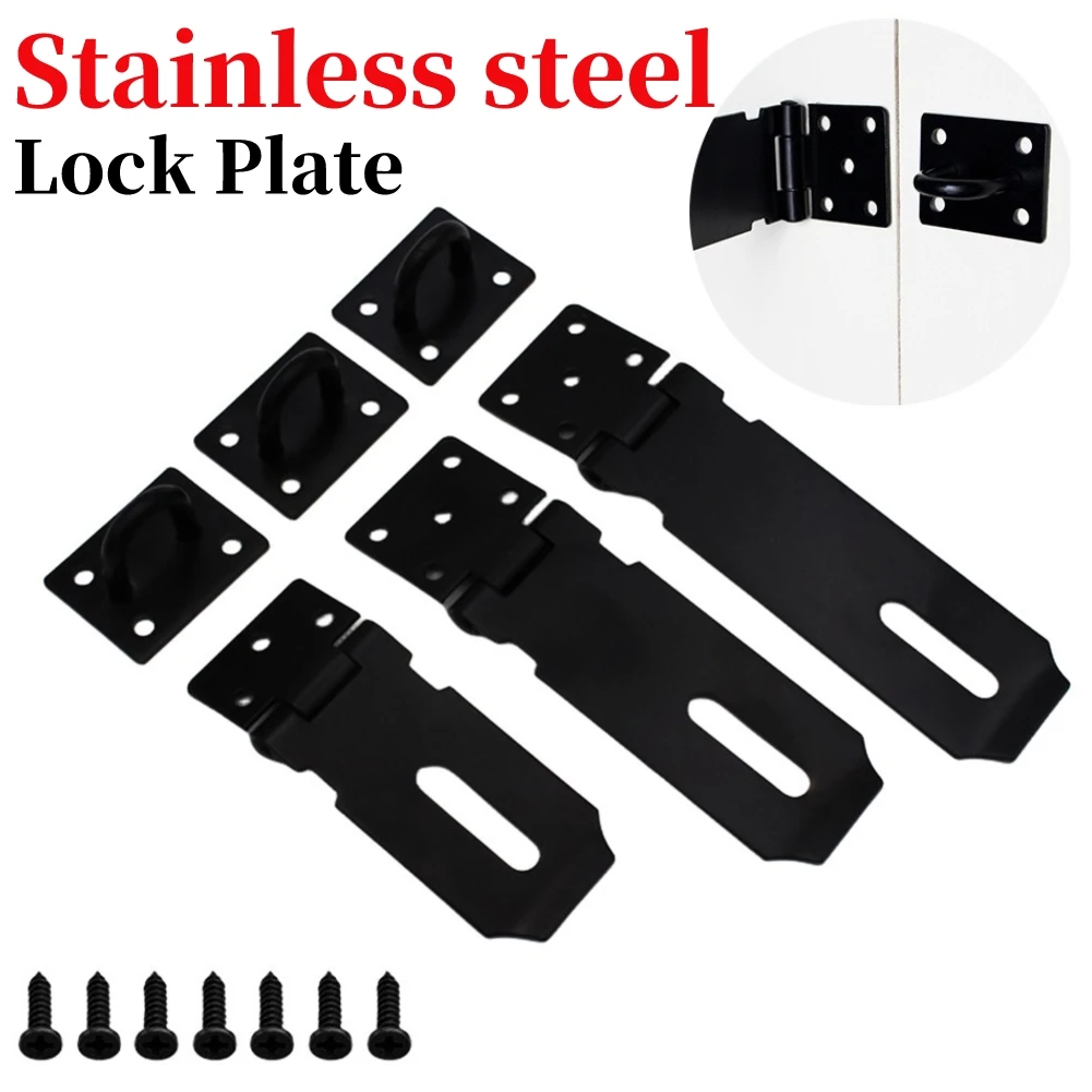 3/4/5 Inch Padlock Clasp Hasp Stainless Steel Security Furniture Locks Home Burglar-proof Heavy Duty Door Buckle Locks Hardware