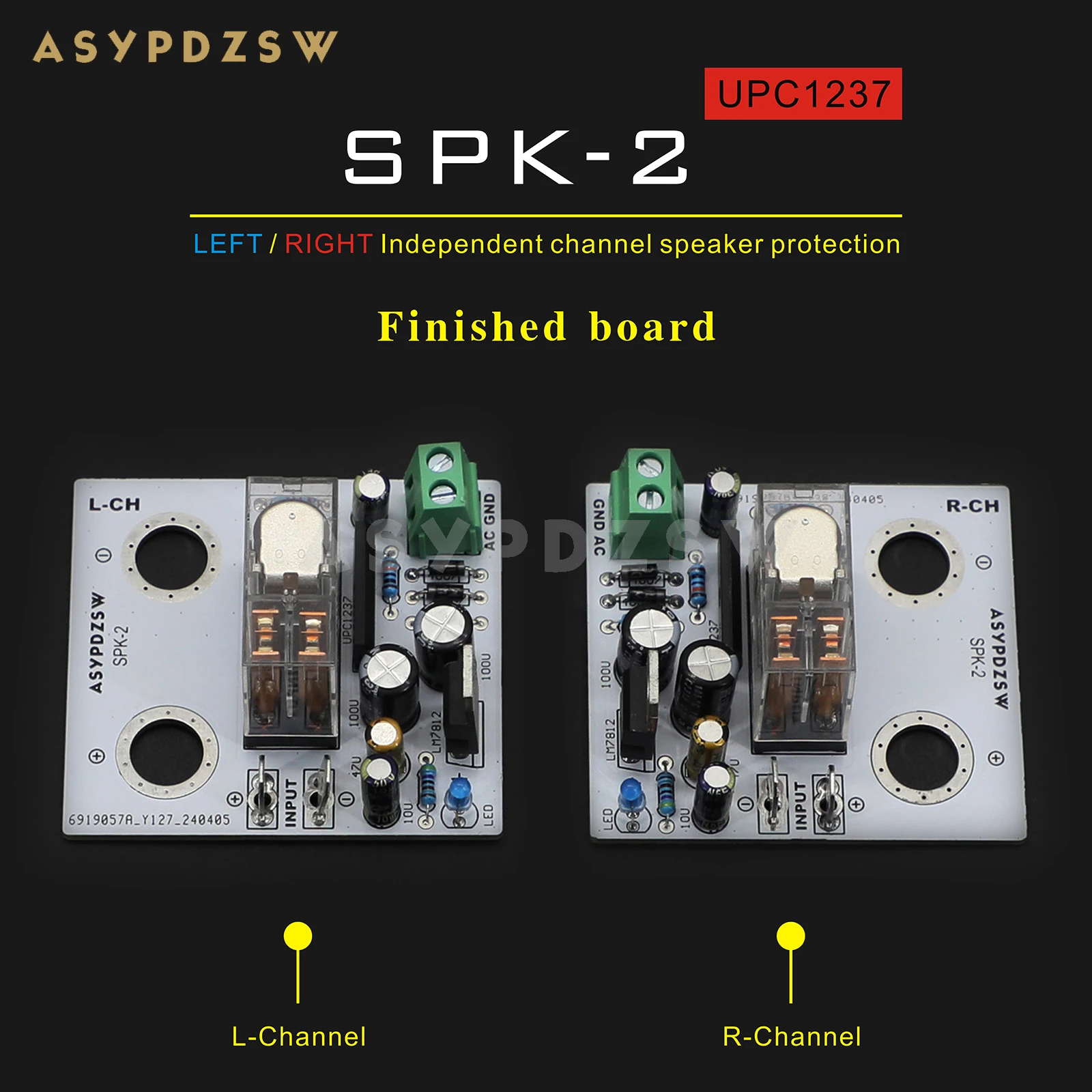 

ASYPDZSW 1 Pair SPK-2 Split Type UPC1237 LEFT/RIGHT Independent channel speaker protection DIY KIT/Finished board For Audio