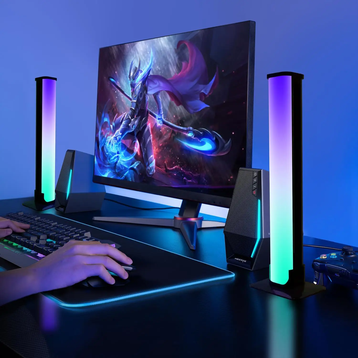 Smart RGB Light Bars LED TV Backlight Music Sync USB Powered App/Voice/WiFi Control Minimalist White Shade Aluminum Eco-Friendly