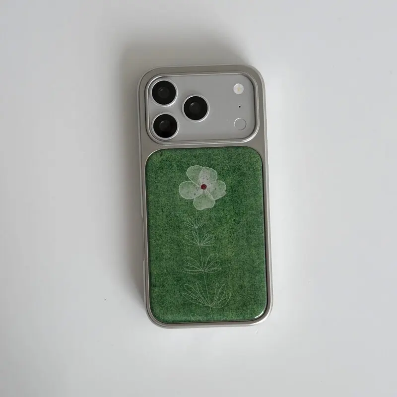 Ins Spring Green Flower Oil Painting Style Phone Case For iPhone 17 AIR 16 15 14 13 12 11 PRO MAX PLUS Anti Drop Cover