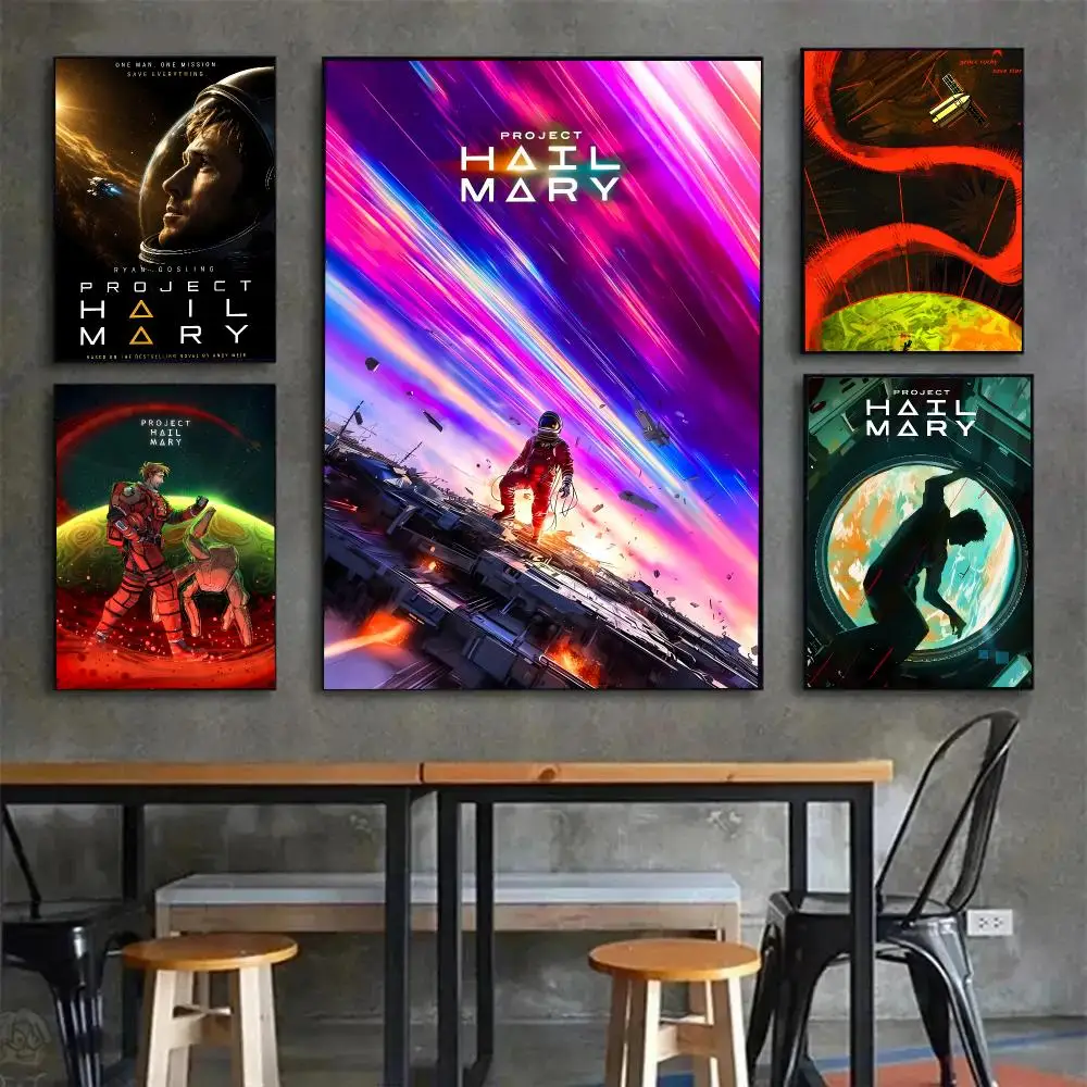Sci-Fi Adventure Novel P-Project Hail Mary Poster Painting Wall Art Mural for Living Room Home Decor and Gifts