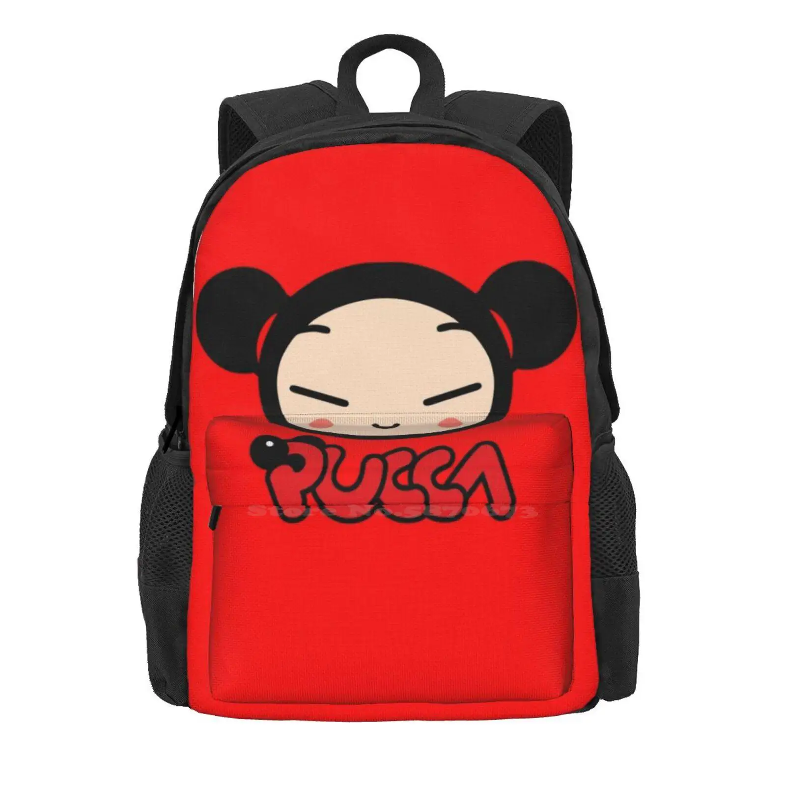 Anime Pucca Teen College Student Backpack Laptop Travel Bags Pucca Love Garu Cute Ppukka Pucca And Garus Relationship Ching