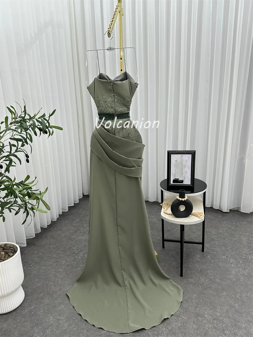 Customized Matching Fashion Jersey Pleat Ruched Draped Beading Sequined Straight Strapless Long Dresses Bespoke Occasion Dresses